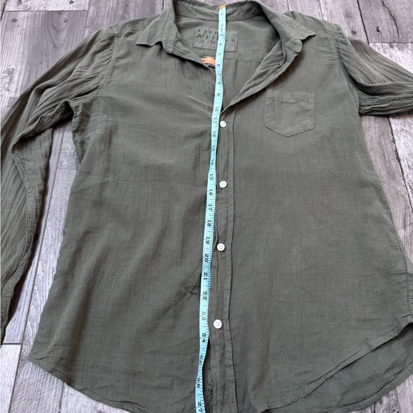 Frank & Eileen Barry Button Up Cotton Moss Army Olive Green Large Shirt - Picture 7 of 7